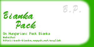 bianka pack business card